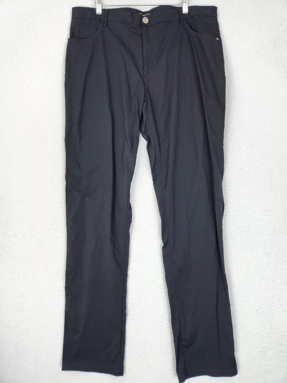 American Tall Pants Mens 38x36 Black Nylon Stretch Chino Straight Leg Casual